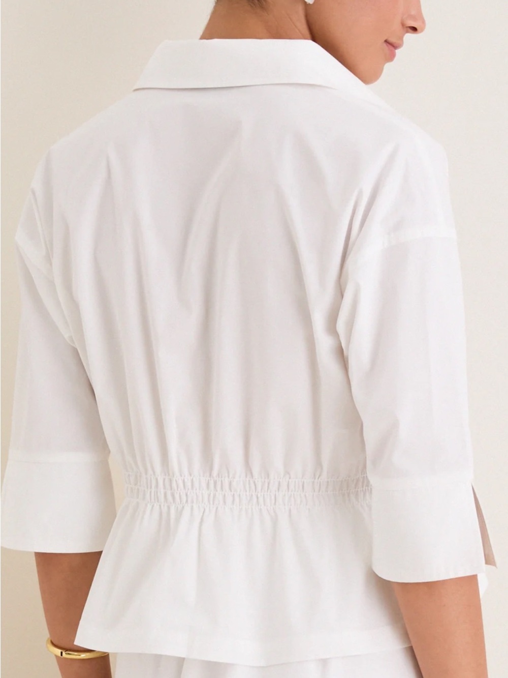 Tuckernuck White Poplin Roberts Top Smocked Waist Size S NWT - Picture 14 of 14